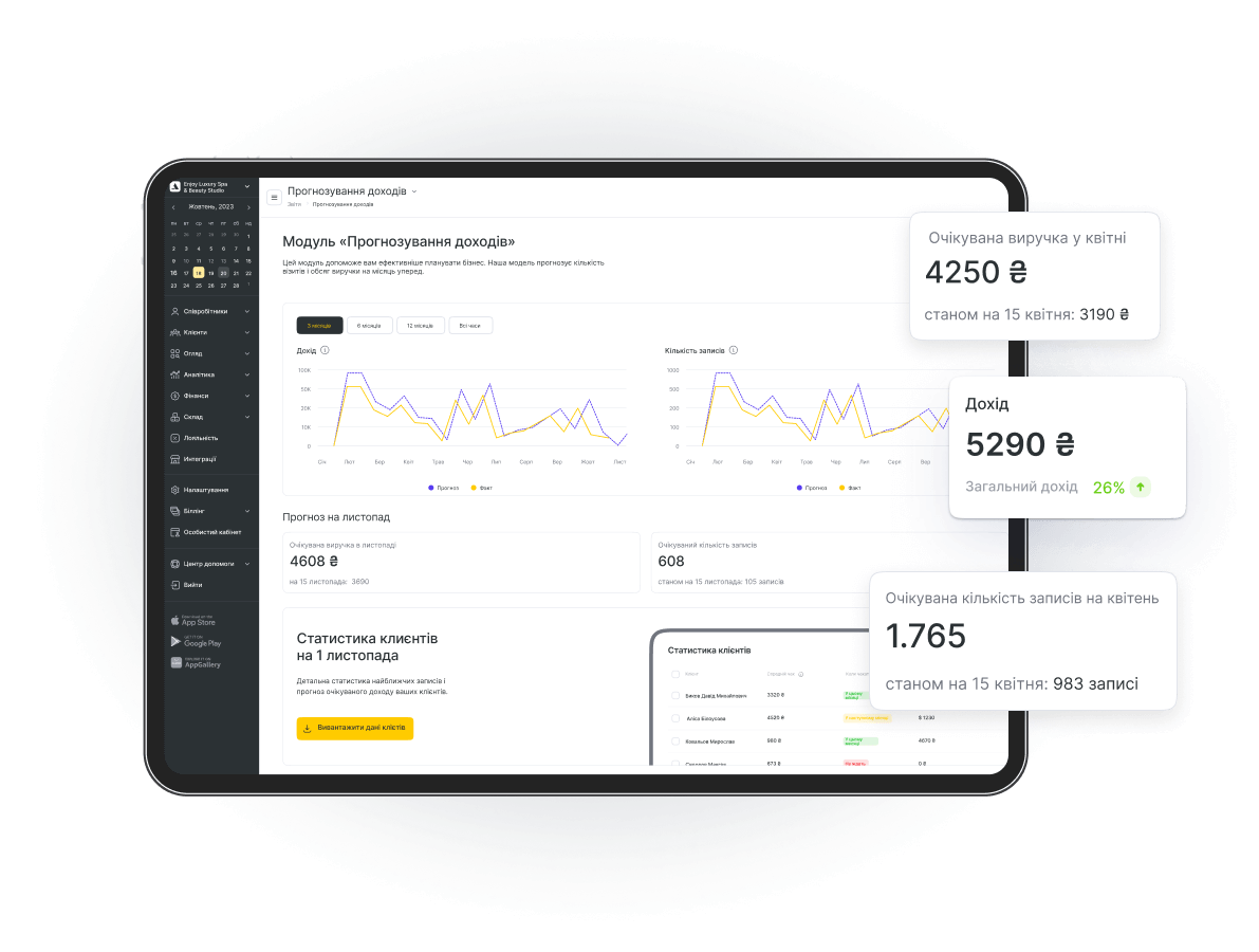 Фінансова звітність у CRM Altegio