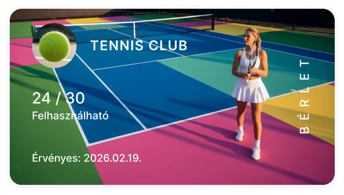 Tennis club membership card showing remaining uses and expiration date