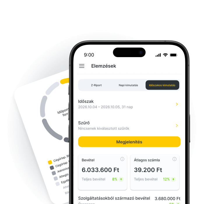 Mobile app interface displaying analytics and revenue data