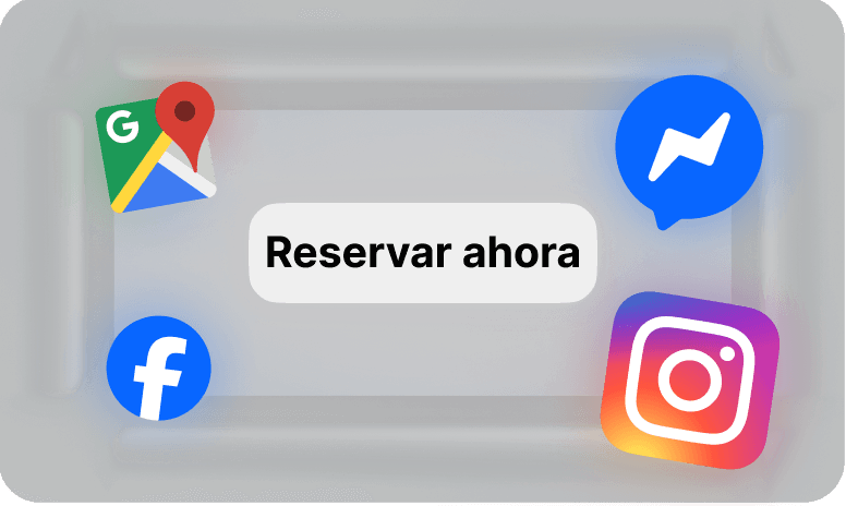 Graphic featuring social media icons and a 'Book Now' button.