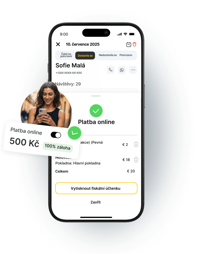 Mobile payment interface showing a completed transaction for Sofia Martinez.